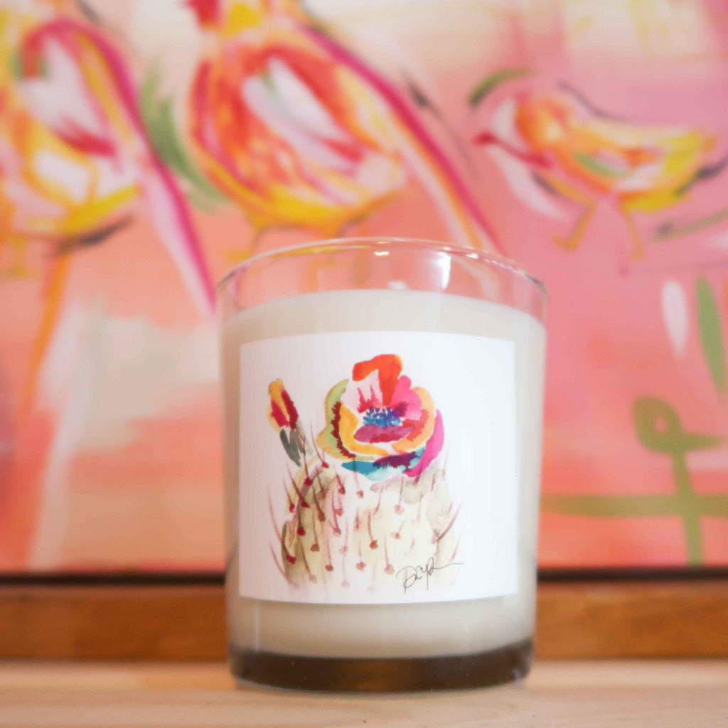 "Technicolor Bloom" Blush Citrus Candle in Glass
