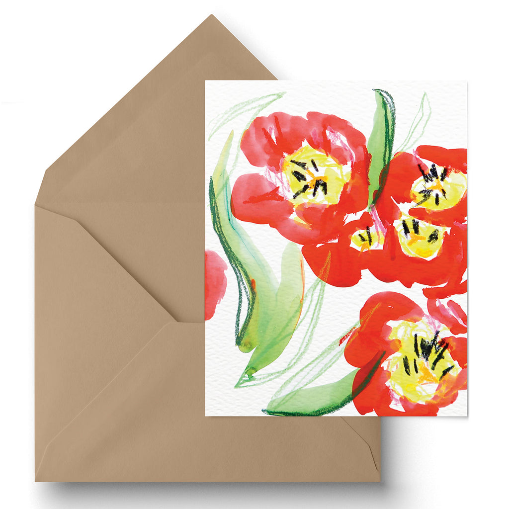 "Blooming Tulips" Greeting Card
