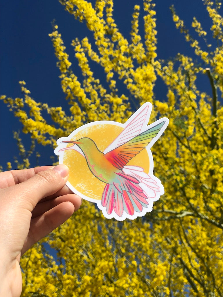 "Sunshine Hummingbird" Sticker