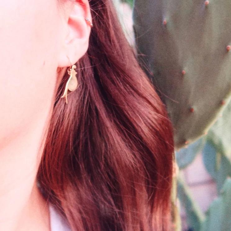 "Golden Quail" Earrings