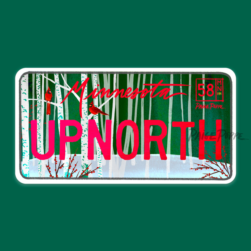 "Up North" Minnesota License Plate Sticker