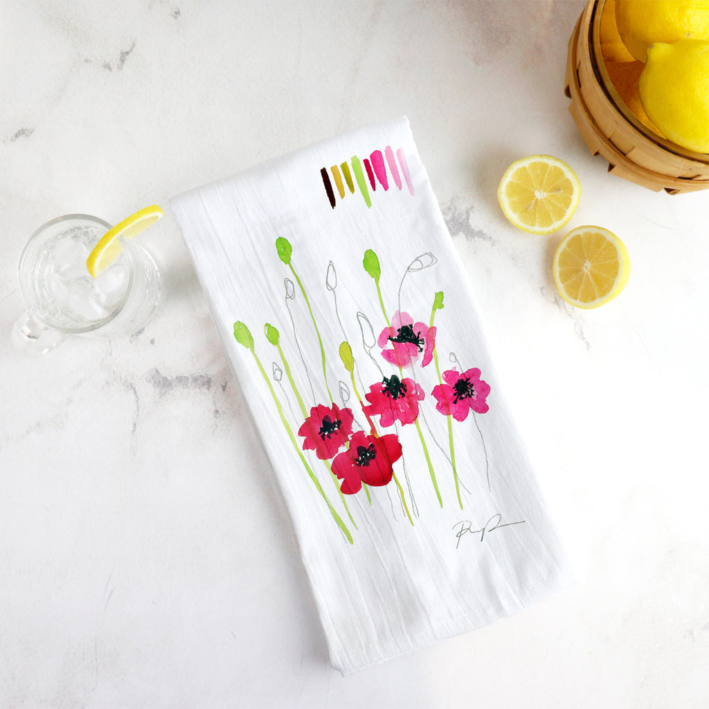 "Wild Poppies" Tea Towel