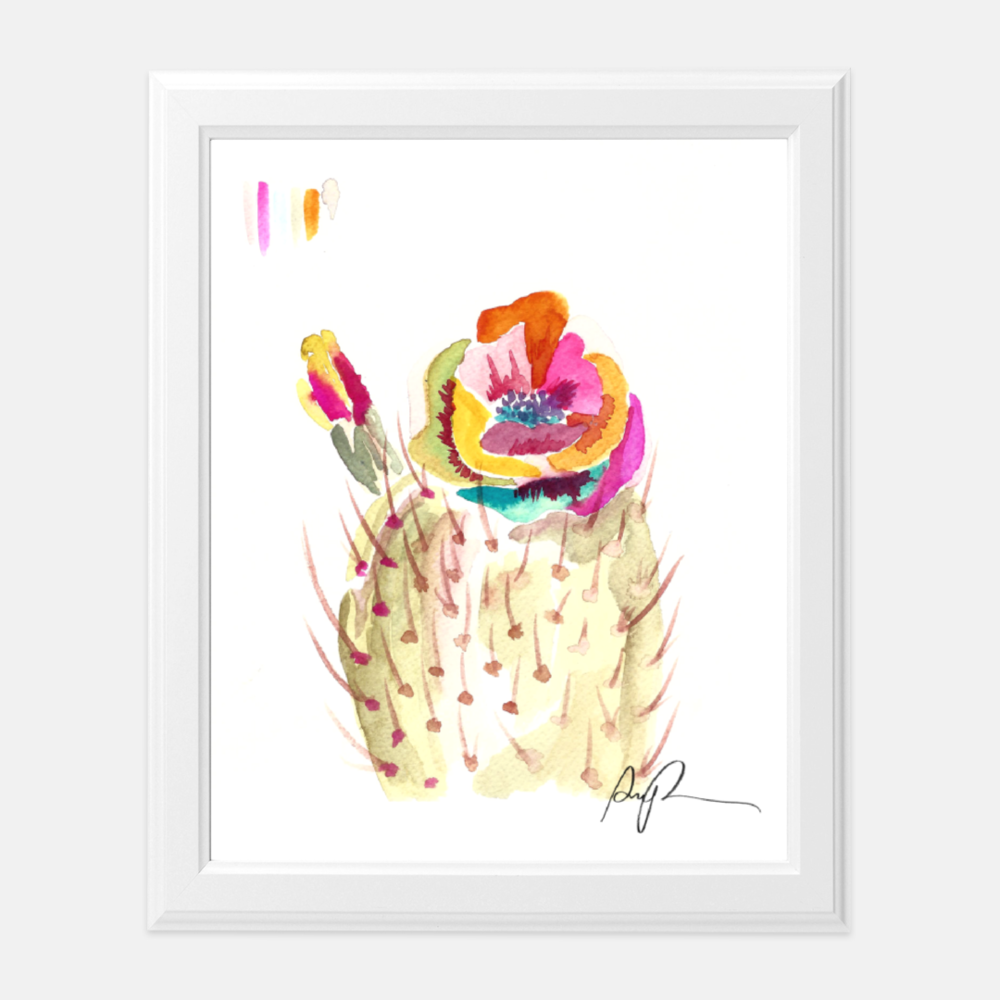 "Technicolor Bloom" Watercolor Print