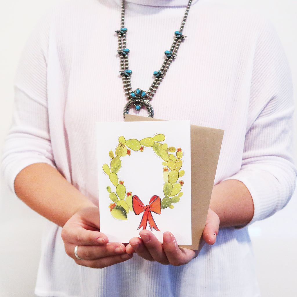 "Cacti Wreath" Holiday Card