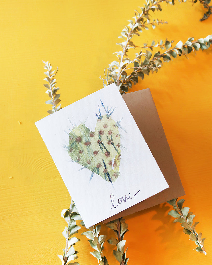 "Love" Cactus Greeting Card