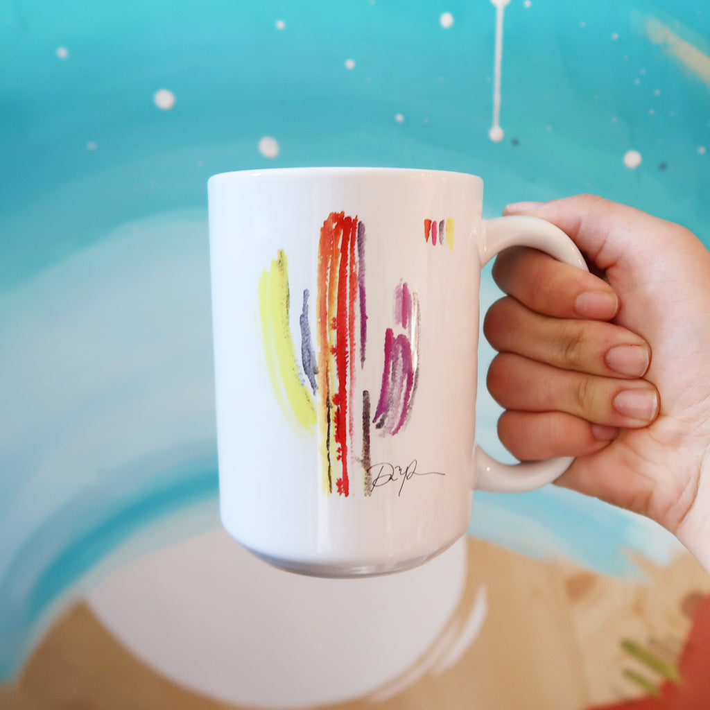 "Technicolor Saguaro" Ceramic Mug