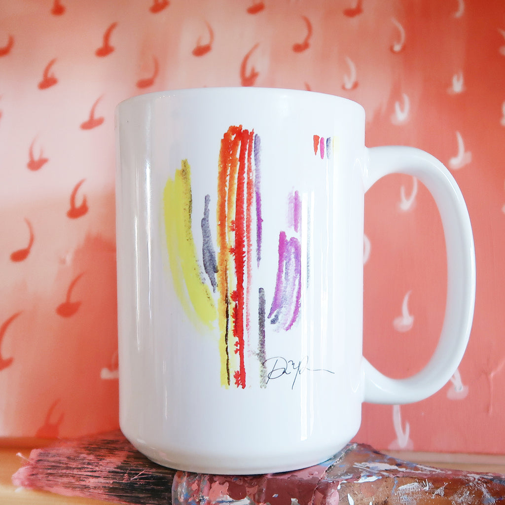 "Technicolor Saguaro" Ceramic Mug