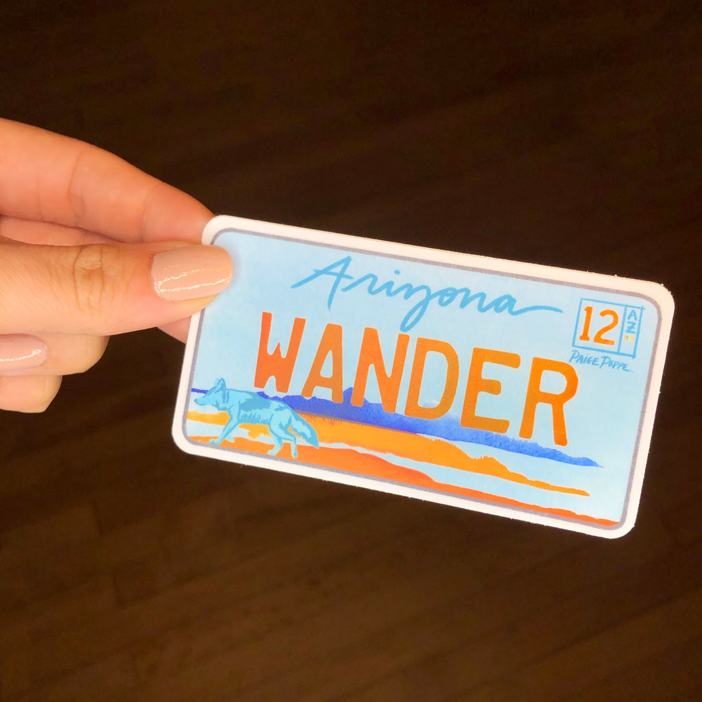 "Wander" License Plate Sticker